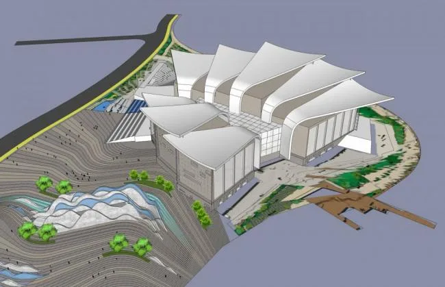Sketchup Cultural Model | Multi story Museum, Cultural Architecture, Modern Style