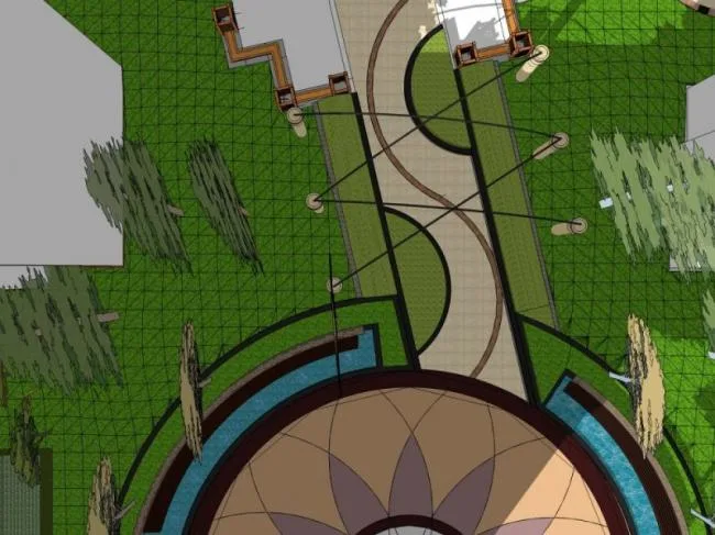 Sketchup Landscape Model | Community Landscape, Modern Style