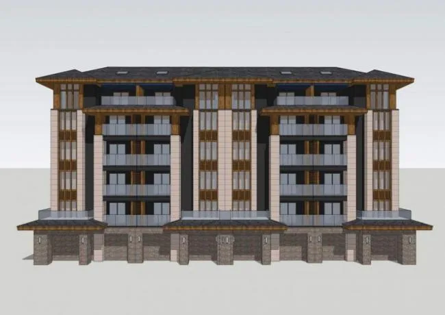 Sketchup Residential Model | Grassland style Western style House, Multi story Residence, Modern Style, Residential Architecture