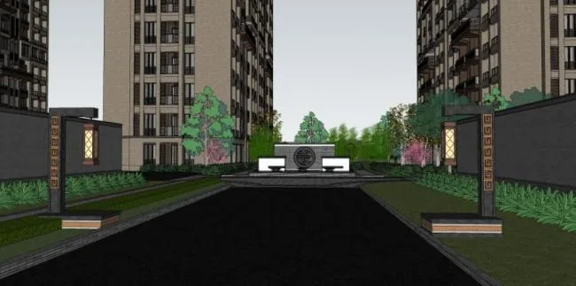 SketchUp Residential Models: Modern Chinese-Style High-Rise Buildings
