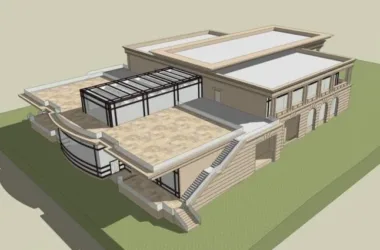 SketchUp Business Model: Multi-Story Neoclassical Clubhouse and Sales Office Commercial Building-BIM WORLD