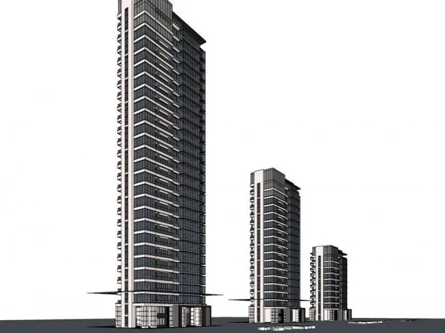 Sketchup Residential Model | High rise Residential Buildings, Modern Style, Residential Buildings