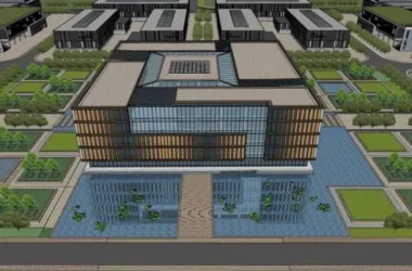 Modern High-Rise Office Area Model in SketchUp-BIM WORLD