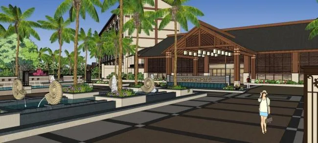 Sketchup Hotel Model | Multi story Resort Hotel, Southeast Asian Style
