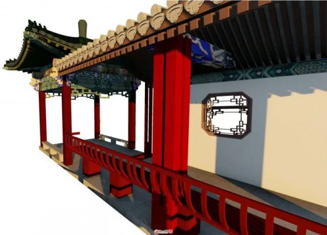Sketchup Villa Model | Siheyuan Villa, Chinese Style