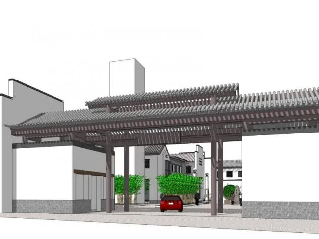 Sketchup Business Model | Multi-story Club, Chinese Style