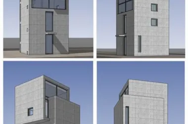 Modern 4x4 Residential Villa Model by Anteng Zhongxiong in SketchUp-BIM WORLD