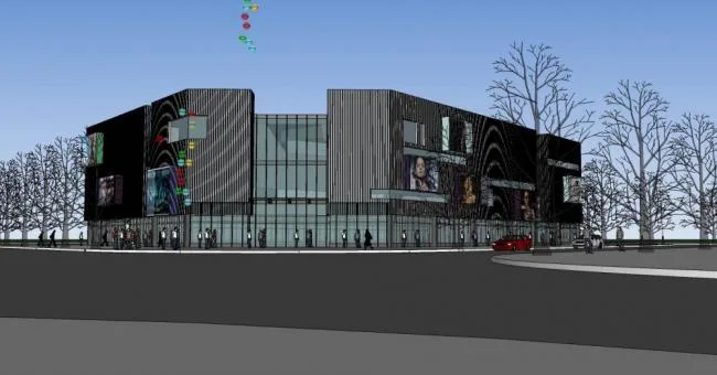 Sketchup Business Model | Multi story shopping mall, modern style, commercial building