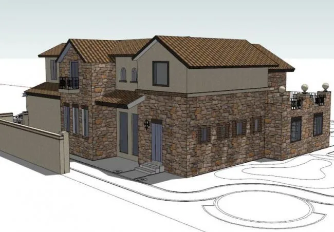 Sketchup Villa Model | Solo Villa, Modern Style