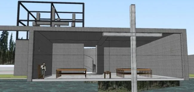 Sketchup Cultural Model | Water Church, Multi story Church, Cultural Architecture, Tadao Ando, Modern Style