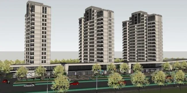 Modern High-Rise Residential Building with Ground-Floor Commercial Space – SketchUp Model