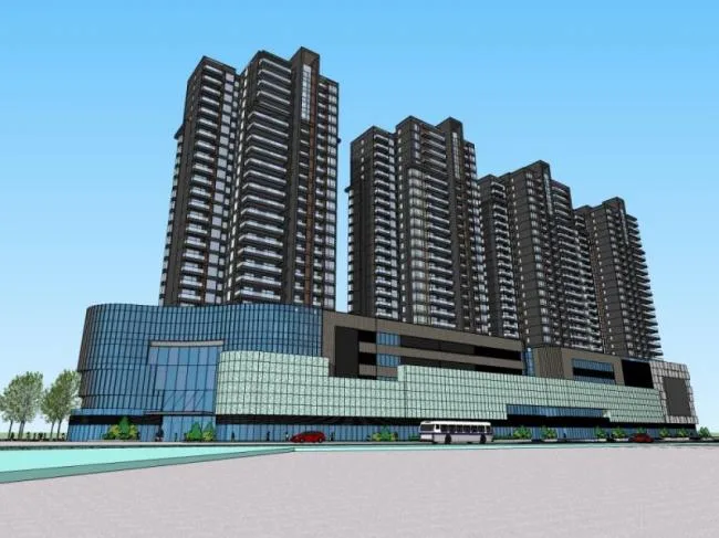 Sketchup Complex Model | Multi story Commercial Complex, Residential, Modern Style