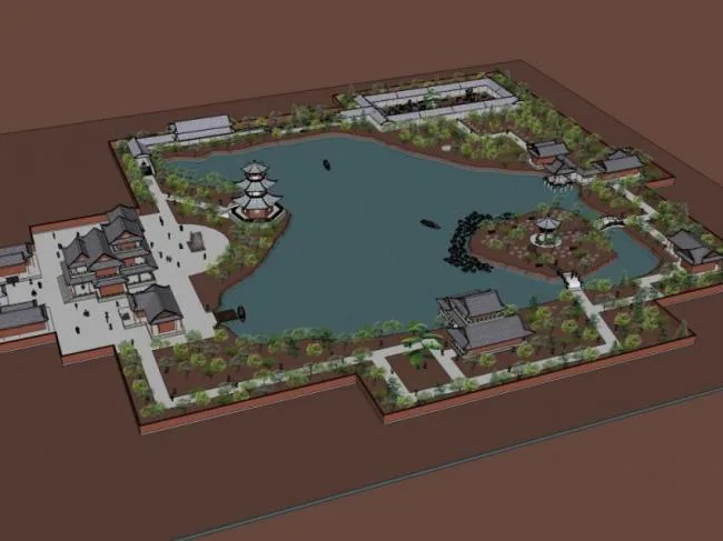 Sketchup Landscape Model | Landscape Architecture, Chinese Garden, Chinese Style