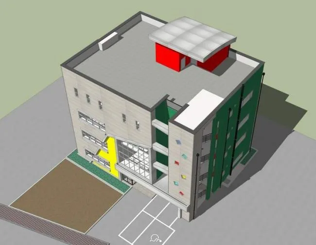 Sketchup Gymnasium Model | Sports Venue Architecture, Renovation of Old Building Facades, Modern Style
