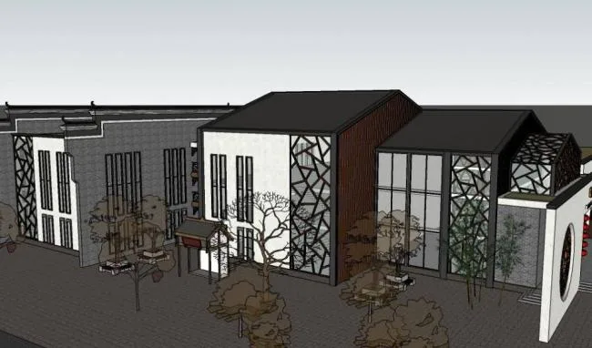 Sketchup Cultural Model | Huizhou Tourism Reception Center, Chinese Style