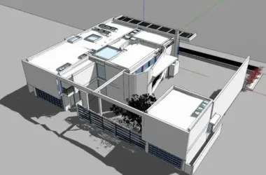 Modern Solo Beach Villa SketchUp Model-BIM WORLD