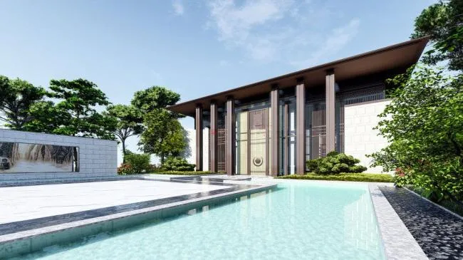 Sketchup Business Model | Sales Office, New Chinese Style, Commercial Architecture