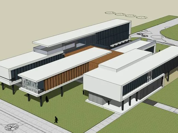 Sketchup School Model | Multi story Kindergarten School, Campus Educational Architecture, Modern Style
