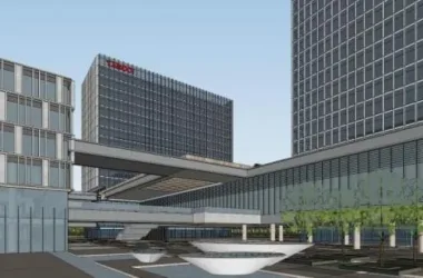 Modern Multi-Story Technology Park Office Building SketchUp Model-BIM WORLD