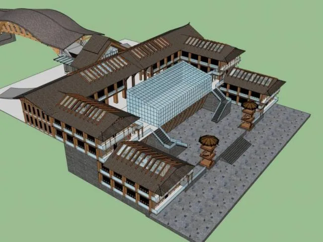 Sketchup Business Model | Multi story Commercial Club, Chinese Style