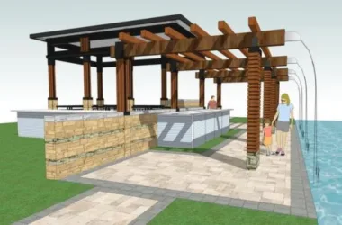 Modern Waterfall Gallery in SketchUp: Landscape Materials and Components-BIM WORLD