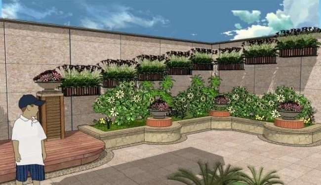 Sketchup Landscape Model | Villa Landscape, Garden Courtyard Landscape, Classical Style