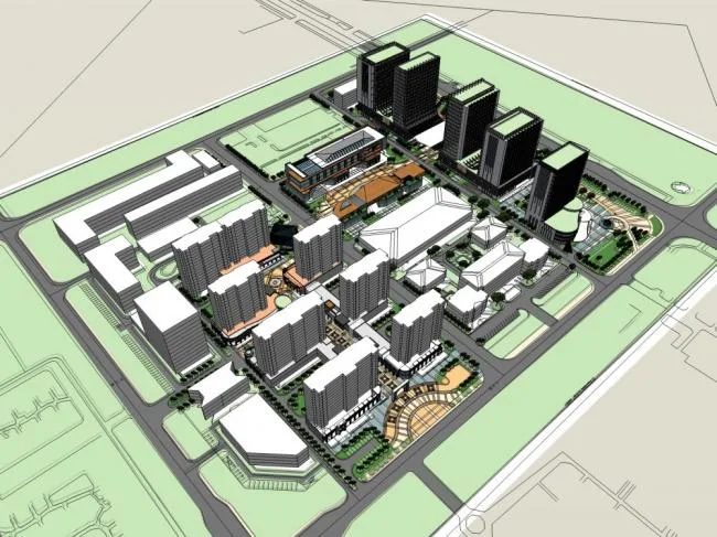 Sketchup Complex Model | Multi story High rise Complex, Office Building, Hotel, Commercial, Modern Style