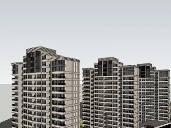 Sketchup Residential Model | High rise Residential Buildings, Residential Buildings, Classical Style