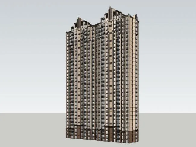 Sketchup Residential Model | Super High rise Residential Buildings, Residential Buildings, Classical Style
