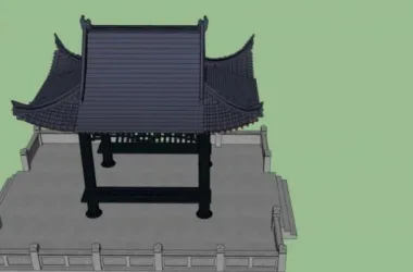 Chinese-Style Pavilion Sketch Model in SketchUp-BIM WORLD