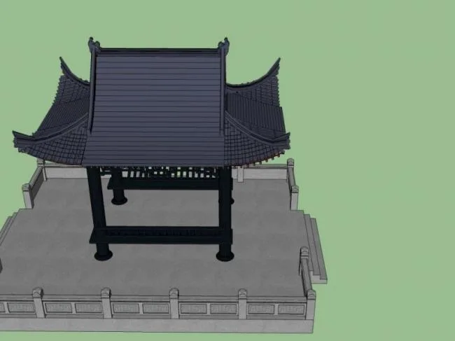 Chinese-Style Pavilion Sketch Model in SketchUp