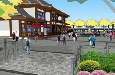 SketchUp Landscape Design: Entrance Plaza and Chinese-Style Park-BIM WORLD