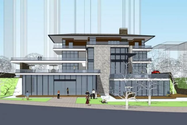 Sketchup Business Model | Multi story Commercial Building, Modern Style