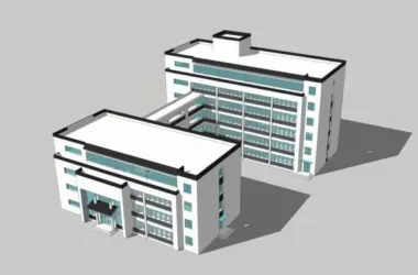 SketchUp Multi-Story Office Building Model | Modern Chinese Design with Huizhou Influence-BIM WORLD