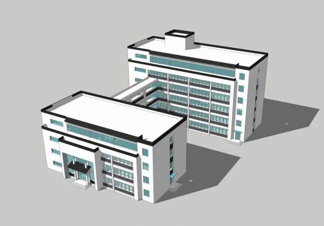 Sketchup Office Model | Multi story Office Building, New Chinese Style, Huizhou Style