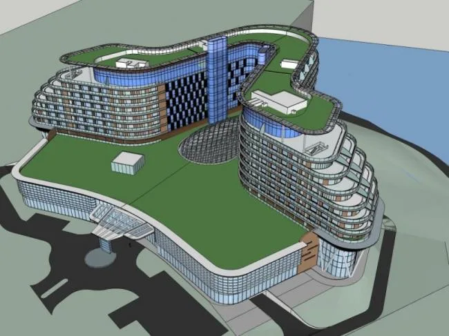 Sketchup Hotel Model | Multi story Hotel, Modern Style