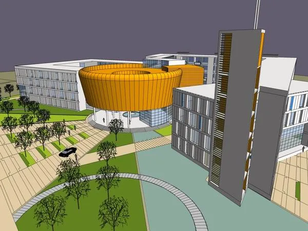 Modern Multi-Story Chengdu Fire Command Center Office Model in SketchUp