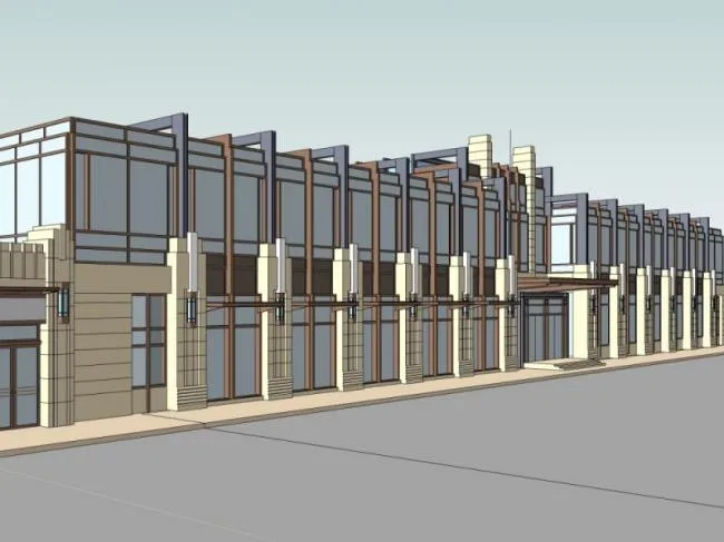 Sketchup Business Model | Low Level Clubhouse, Modern Style