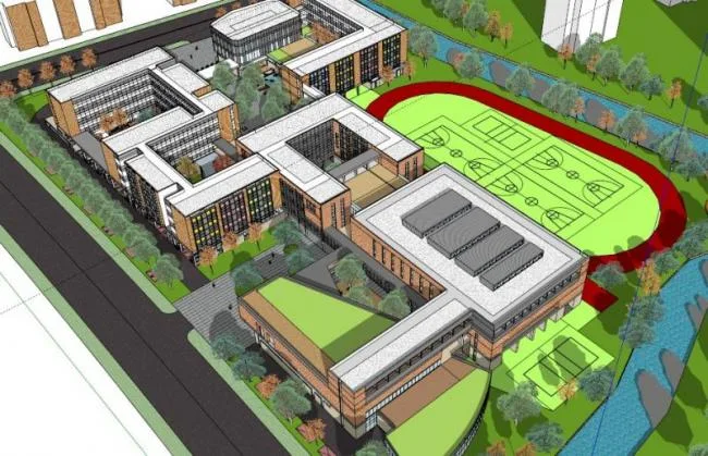 Sketchup School Model | Multi story Elementary School, Campus Educational Architecture, Modern Style