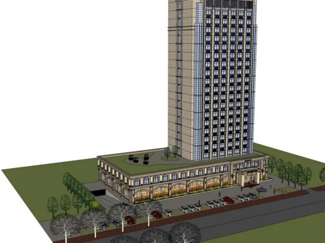 Sketchup Business Model | Multi story Banquet Hall Building, Classical Style
