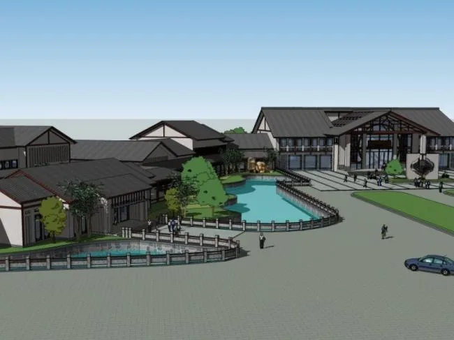 Sketchup Hotel Model | Multi story Resort Hotel, Chinese Style