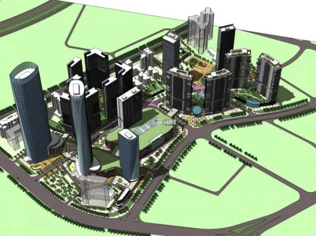 Sketchup Complex Model | Super high-rise commercial complex, office, hotel, residential, modern style