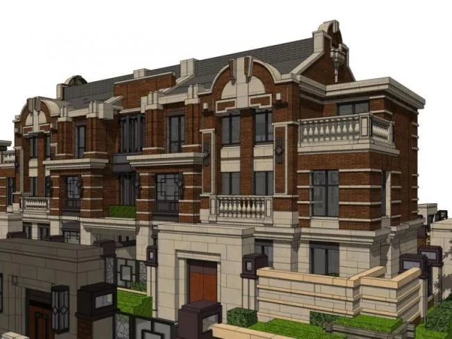 Sketchup Villa Model | Multi row Villa, European Style