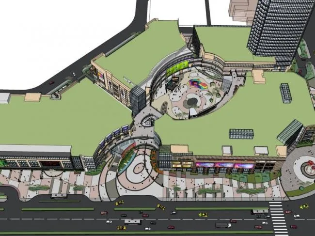 Sketchup Landscape Model | Commercial Landscape, Modern Style