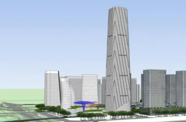Modern Super High-Rise Office Building Model in SketchUp-BIM WORLD