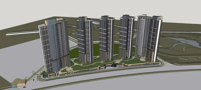 Sketchup Residential Model | High rise commercial residential communities, residential buildings, modern style