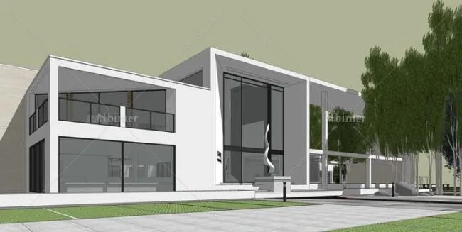 Sketchup Business Model | Multi story Restaurant, Commercial Building, Modern Style