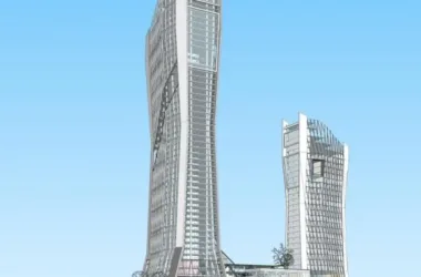 SketchUp Complex Model: Modern Ultra-High-Rise Office with Ground Floor Commercial Spaces-BIM WORLD