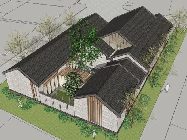 Sketchup Business Model | Clubhouse, Commercial Building, New Chinese Style, Entertainment and Leisure Facilities