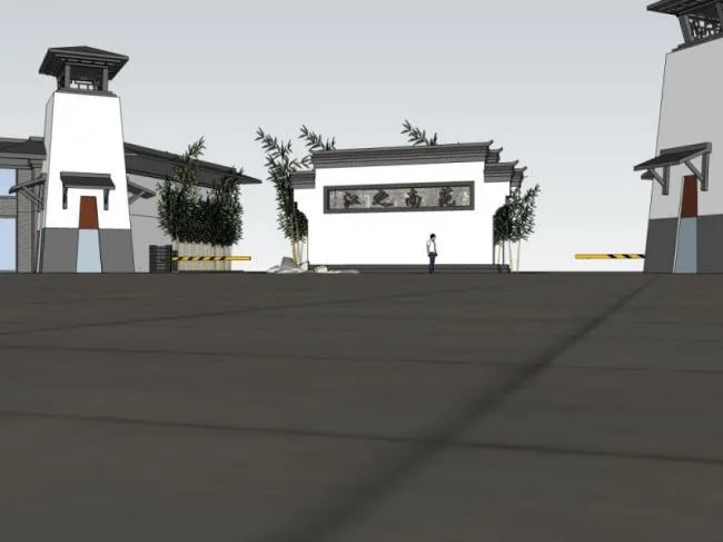 Chinese-Style Gate Sketch Model in SketchUp